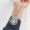 Colgante de plata de ley hueca de seda vintage S999 estilo étnico mantra de seis palabras calabaza carácter fu Colgante de collar para mujer