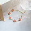 Set de trébol de cuatro hojas de acero de titanio de doble cara transfronterizo de Amazon: pulsera, collar, pendientes, anillo, juego de cuatro piezas, joyería que no se decolora