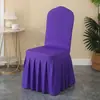 Funda para Silla con Falda Plisada Hotel Universal Boda Banquete Elástica Cubre Silla Reunión Boda Taburete Todo Incluido