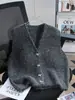 Chaleco de Punto de Diseño Francés 2026 Otoño e Invierno para Mujer Suelto con Lazo Suéter Casual Chaqueta Chaleco para Mujer
