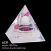 Transfronterizo 6cm Cristal Natural Letra Dorada Adorno Decorativo de Escritorio para el Hogar Pirámide de Resina para Chakra Yoga Meditación
