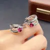 Pendientes Populares Transfronterizos de Granate de Magnesio-Aluminio para Mujer, Joyería de Plata 925 de Alta Gama de Nicho, Moda 5*5, Venta Directa de Fábrica