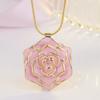 Versión coreana de gran venta colgante chapado en oro de 24k comercio exterior Europa y Estados Unidos WISH gran venta colgante de rosa colgante de cabeza de flor grande de temperamento