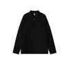 Camiseta de Manga Larga con Cuello en V Estilo Tweed para Hombre Otoño Ajuste Limpio Rayas Camisa Base Polo de Hombro Derecho Americano Top