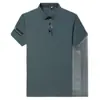Camiseta de manga corta para hombre de estilo nuevo de verano, con cuello de solapa, versátil para negocios, fresca y moderna, camiseta casual estampada para hombre