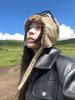 Uso de doble cara ~ Sombrero Lei Feng de felpa con estampado de leopardo para mujer, cálido, grueso, resistente al frío, para ciclismo con protección para las orejas, sombrero de aviador para hombre