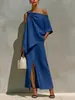 Conjunto de duas peças de verão moda Amazon Europa e América transfronteiriço, top de linho-algodão ombro a ombro e saia para mulheres 2026