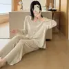 Pijama de Modal para Mujer, Nuevo Estilo Primavera y Otoño, Holgado y con Caída, Manga Larga y Pantalón Largo, Nueva Ropa de Casa 2026