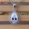 Collar clásico de moda con colgante de circonita AAA en forma de gota de agua, cobre pavimentado, venta directa de fábrica, colgante de circonita