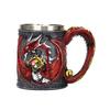 Dragón Guardián de Gemas Taza de Cerveza de Acero Inoxidable Gran Capacidad Aspecto Elegante Exportación de Comercio Exterior Taza para Cerveza de Barril Taza con Regalo Misterioso