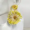 Pendientes de Ratán Tejidos a Mano de Estilo Festivo Europeos y Americanos Combinación de Colores de Verano de Moda Pendientes de Estilo Playa