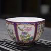 Taza de té hexagonal de crisantemo de bambú y orquídea ciruela, juego de té de kung fu de cerámica esmaltada, taza de té, taza maestra, taza de la fortuna, taza individual, regalo