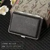 Estuche para Cigarrillos para 20 Cigarrillos, Caja de Cigarrillos Portátil para Hombre de Cuero y Metal, Antipresión, Impermeable, Regalo Personalizado, Estuche Portacigarrillos de Apertura Doble