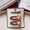 Pasador de Navidad para Niña Personaje de Dibujos Animados Astas Pinza de Pelo Lazo de Regalo Color Café Árbol de Navidad Goma para el Pelo