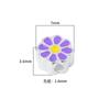 Nuevo S925 Plata Esterlina Goteo Pegamento Flor Morada Accesorios Cruz Perforada Flor de Durazno Estilo Ins DIY Accesorios para Pulsera