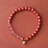 Pulsera de cinabrio de alto contenido, arena dorada púrpura, pulsera de cristal de fresa, pulsera de cristal, regalo para mujeres para enviar a novias, pulsera al por mayor