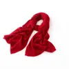 Cachemira 25 Primavera Nuevo Cuello Calentador de Cable de Color Sólido Elegante para Mujer Bufanda Larga de Punto Extendido Pesada Moda