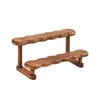 Soporte de Exhibición de Figuras de Madera, Estante de Almacenamiento Multicapa Tipo Escalón, Moderno Soporte de Exhibición Estilo Escalera para Figuras y Cajas Misteriosas