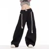 Pantalones Deportivos Retro Americanos Nuevos para Mujer Primavera y Otoño, Pantalones Curvos de Pierna Ancha Holgados, Pantalones de Chándal Casuales, Pantalones Rectos de Longitud Completa