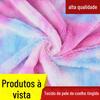 Mancha degradê pelo de coelho arco-íris tie-dye pelúcia pvvelvet roupas brinquedos ninho de animal de estimação tecido de pelúcia