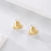 Pendientes elegantes de moda, bicolor, retro, para mujer, accesorios sencillos que combinan con todo, diseño de nicho de alta gama.