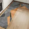Tapete de Cozinha de Veludo Cristal Atacado Resistente a Manchas Fácil de Limpar Tapete de Entrada Conjunto Doméstico de Duas Peças Tapete para Pés Resistente ao Desgaste