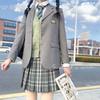 Saia xadrez jk coleção de uma faca saia plissada conjunto terno de marinheiro estudante uniforme japonês gentil jk
