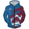 Suéter con cremallera de rugby NFL impresión digital 3D talla europea cárdigan con capucha para hombre camisa de pareja transfronteriza nuevo