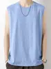 Camiseta sin mangas de tirantes para hombre, talla grande, estilo americano, moderna, para fitness, verano, 140g, seda de leche, chaleco holgado