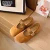 Sapatos Mary Jane rasos estilo francês em couro legítimo para mulheres, novo modelo outono 2026, adequados para combinar com saias, sapatos Birkenstock de corte baixo, mocassins