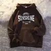 Novo Moletom com Letra para Homens e Mulheres, Estilo College, Tendência Esportiva, Casual Preguiçoso, Confortável, Peça Superior Versátil