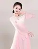 Adecuado para Ropa de Danza Clásica Infantil, Ropa de Práctica de Body Rhyme de Danza China, Ropa de Gasa, Gradiente de Danza de Abanico Étnica para Niñas