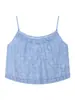 Conjunto de top regata e shorts bordados vazados com efeito lavado, moda europeia e americana para mulheres, roupas femininas transfronteiriças