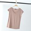 Camiseta fina modal sin mangas para mujer, cuello en V, manga corta, holgada, informal, combinable, talla grande, primavera y verano