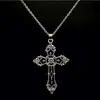 Colgante de Madonna Barroca Europea y Americana Colgante de Cruz Gótica de Plata Negra Acero Inoxidable Gótico