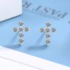 Pendientes de accesorios de moda europeos y americanos, pendientes de circonitas vintage japonesas y coreanas que combinan con todo, pendientes de cruz de diamantes de plata de ley S925