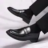 Exportación Transfronteriza Nuevos Zapatos de Cuero para Hombre Wish Zapatos de Negocios Casual para Hombre Cómodos y Transpirables Zapatos de Frijol Invisible para Aumentar la Altura para Hombre