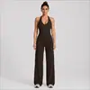 Conjunto de Chaleco de Yoga Cruzado con Cuello Halter y Escote en V con Copas Extraíbles, Chaleco Deportivo con Hermoso Diseño en la Espalda, Conjunto de Ropa Casual para Fitness y Yoga