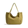 Bolsa de lona casual estilo japonés, simple y elegante, bolso de mano de gran capacidad, aspecto vintage lavado, adecuado para que los estudiantes lo usen como bolso de hombro para la clase