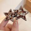Horquilla con estrella de diamantes de imitación para mujer, horquilla con flecos laterales de alta gama, elegante, para cabello roto, con clip BB