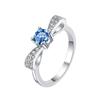 Anillo de Plata de Ley S925, Dulce y de Alta Gama, Nudo de Lazo Colorido y de Moda, Anillo de Moissanita Color D Gra, Venta al por mayor transfronteriza