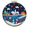Serie de Invierno Más Vendido Fieltro de Lana Hecho a Mano DIY Herramientas para Pintura en Fieltro Incluyendo Bastidor de Bordado Agujas de Fieltro Base de Espuma Regalo Creativo