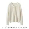 Camisa Básica de Tricô com Decote em V Elegante, Suéter de Cashmere Rejuvenescedor com Fita Embutida, Suéter de Cashmere de Cabrito para Mulheres