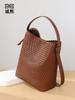 Bolso de Hombro Vintage de Alta Gama de Alta Capacidad Bolso de Cubo Portátil Trendy Transfronterizo Bolso de Axila Bolso Tejido