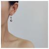 Aretes de cristal púrpura de fantasía de otoño e invierno, aretes de perlas austriacas Shijia, gancho para la oreja envuelto en oro americano de 14K, para mujer