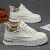 Zapatillas para Hombre Nuevo Estilo Primavera Caña Baja Versátiles Casuales de Cuero para Hombre que Aumentan la Altura Versátiles Calzado de Cuero para el Trabajo