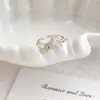 Anel Feminino Borboleta com Gotejamento de Óleo Degradê Estilo Ins, Anel Aberto Ajustável de Zircônia Simples e Versátil, Anel Artístico de Nicho