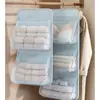 Bolsa de malla colgante para almacenamiento de ropa interior, herramienta de almacenamiento para armario de dormitorio, bolsa colgante para almacenamiento de calcetines y ropa interior, tres en uno