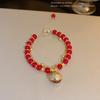 Pulsera vintage de imitación calcedonia de doble capa con campana para mujer, nuevo temperamento, pulsera comodín, diseño de nicho, joyería de mano al por mayor