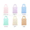 Bolso nuevo de gelatina EVA con agujeros para accesorios DIY, lindo bolso de vacaciones de verano para la playa, bolso de mano simple para mujer